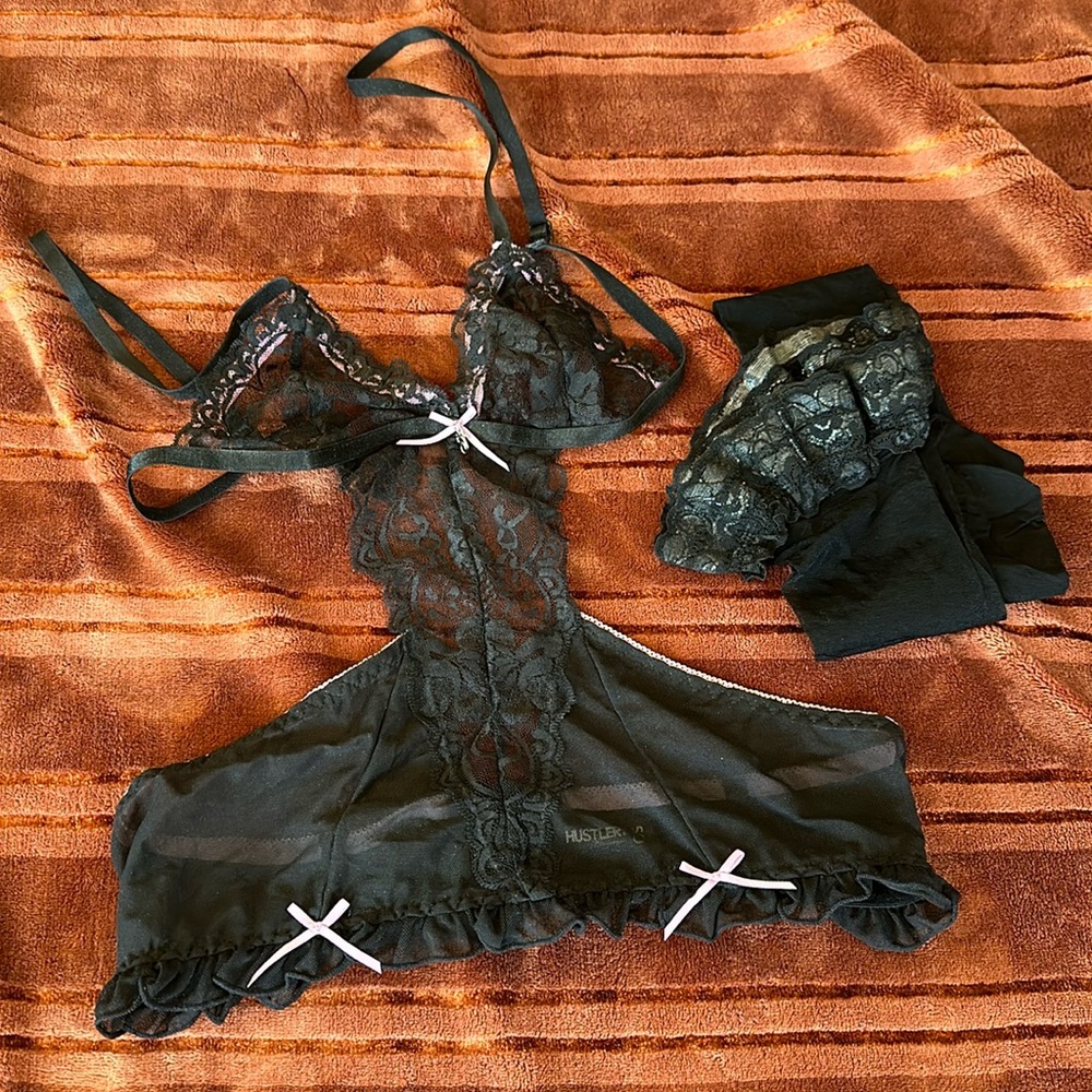 Hustler sexy lingerie sheer lace bralette